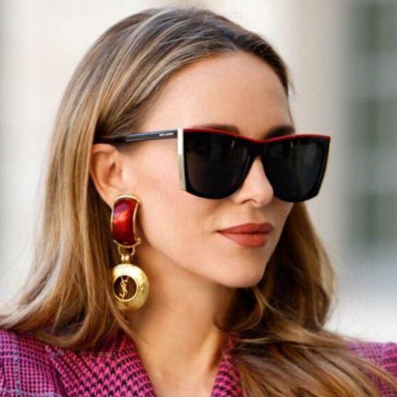 NWT SAINT LAURENT WOMEN BLACK SUNGLASSES - Picture 1 of 5